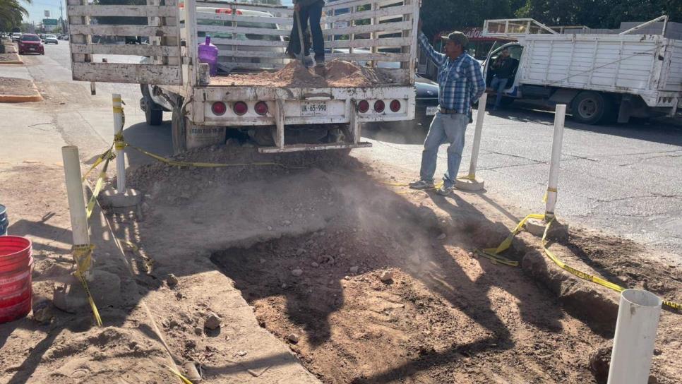 Arranca programa de bacheo con concreto en Ahome para combatir puntos críticos