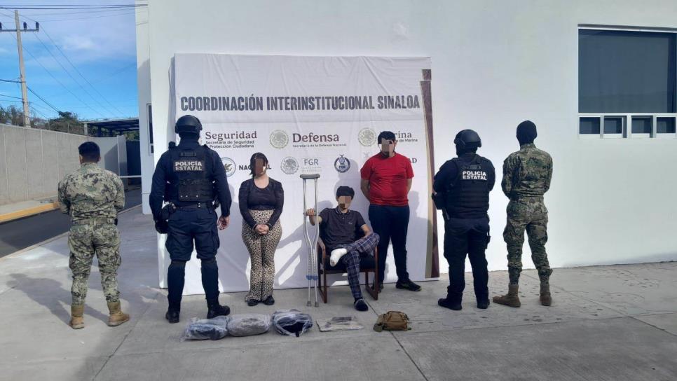 Detienen a hombre en muletas con dos acompañantes tras robo y persecución en Culiacán 