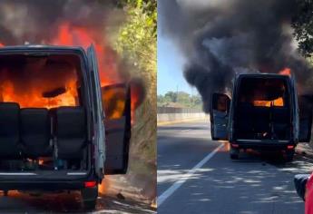 Roberto Junior y  su equipo sufren incidente en carretera; su camioneta quedó calcinada