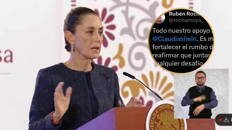 Todo nuestro apoyo a Claudia Sheinbaum: Rocha Moya tras imposición de aranceles 