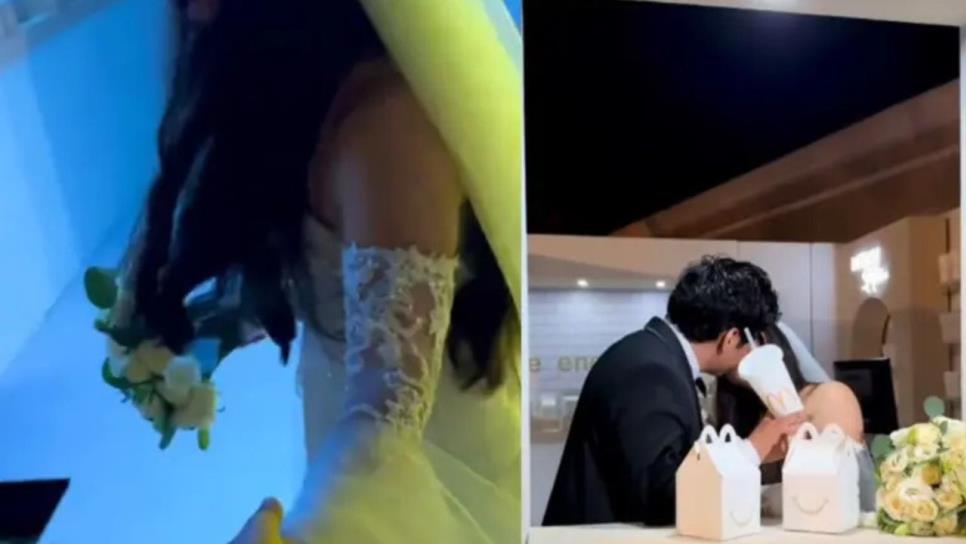 Novios instalan un McDonald’s para sus invitados en la recepción de su boda | VIDEO