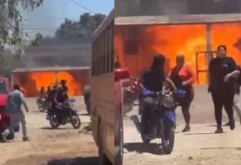 Incendio en una gasera provoca movilización de bomberos en la sindicatura de Villa Juárez, Navolato