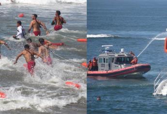 Realizan macro simulacro de rescate en playas de Mazatlán