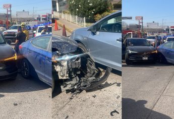 Dos personas lesionadas y daños materiales deja un choque en la colonia Jorge Almada en Culiacán