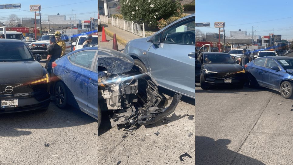Dos personas lesionadas y daños materiales deja un choque en la colonia Jorge Almada en Culiacán