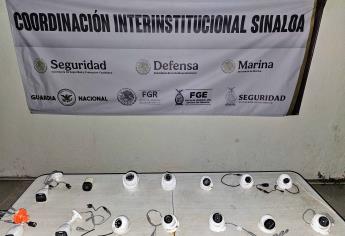 Aseguran 14 cámaras de videovigilancia clandestinas en distintos sectores de Culiacán
