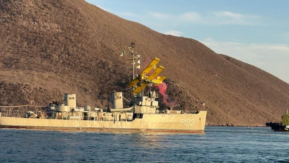 Así se recreó la primera Batalla Aeronaval en Topolobampo; todo un espectáculo