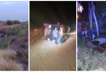 Se registran tres accidentes aparatosos con lesionados en Guasave; dos fueron en Las Glorias
