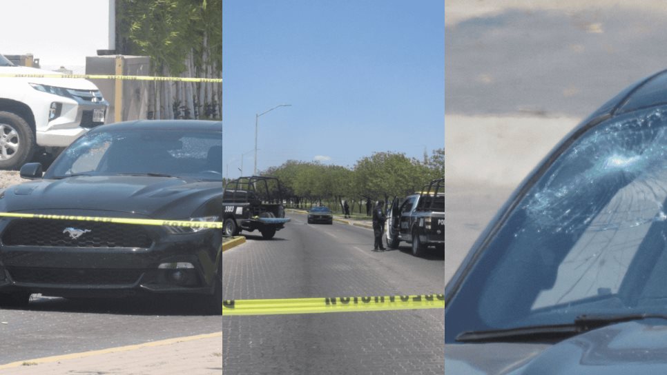 Atacan a balazos a conductor de un Mustang por la avenida Paseo del Atlántico en Mazatlán