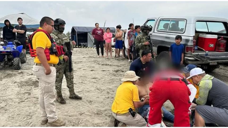 Rescatan a bañista de morir ahogado en playas del Tambor, Navolato