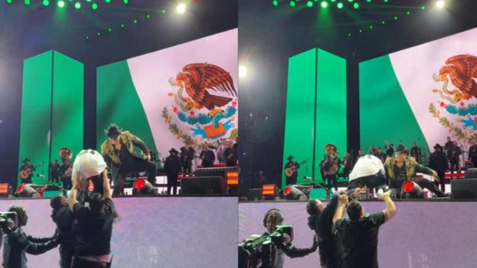 Julión Álvarez y el vergonzoso encuentro con Santa Fe Klan durante concierto | VIDEO
