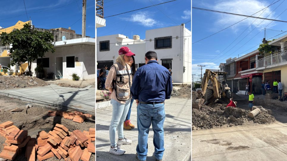 Estrella Palacios supervisa pavimentación Las Jacarandas y anuncia avances en otras 39 obras en Mazatlán