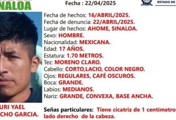 Uri Yael desapareció en Ahome; su familia pide ayuda para encontrarlo