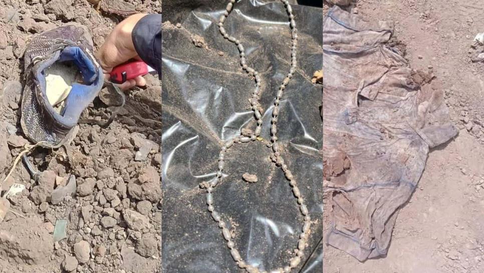 Encuentran anillos, rosario y camiseta en fosa clandestina de Guasave; buscan identificar a las víctimas Encuentran anillos, rosario y camiseta en fosa clandestina de Guasave; buscan identificar a las víctimas