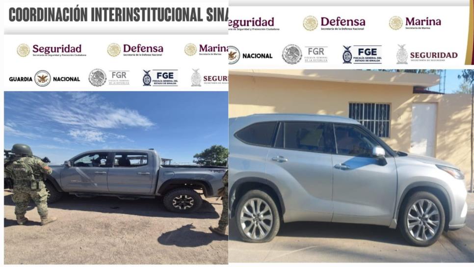 Autoridades localizan una camioneta en Navolato y otra en Culiacán Autoridades localizan una camioneta en Navolato y otra en Culiacán