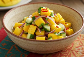 Ceviche vegetariano de mango, una de las mejores y frescas opciones de comida en temporada de calor