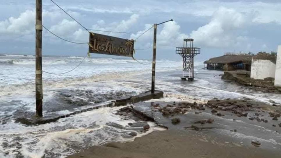 Mar de fondo provoca sorpresiva inundación en playa Las Glorias, Guasave Mar de fondo provoca sorpresiva inundación en playa Las Glorias, Guasave