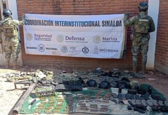 Aseguran una ametralladora y siete fusiles en Los Ayales y Agua Caliente de Los Monzón en Culiacán