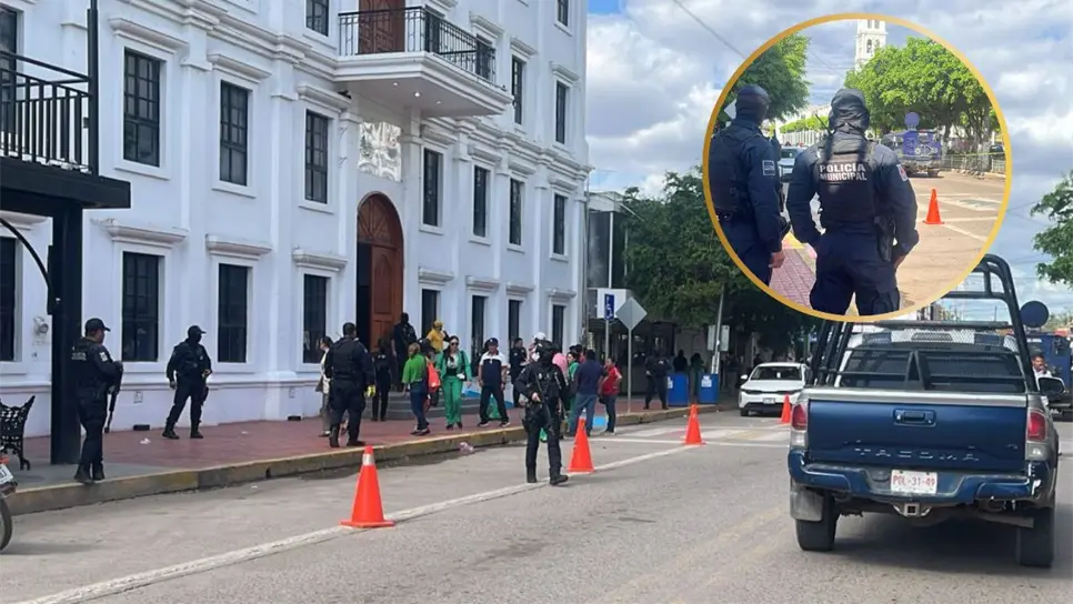 Balacera en el Palacio Municipal de Navolato.