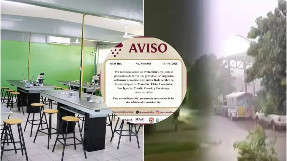 FOTO: UAS y COBAES suspenden clases este jueves 16 de octubre por fuertes lluvias