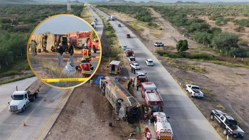 Choferes del Tufesa accidentado en Sonora huyeron; el autobús salió de Culiacán