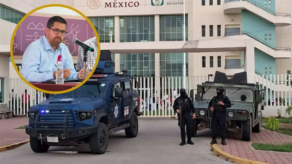 FOTO: Cámaras del Hospital General de Culiacán son vigiladas por militares para mayor seguridad