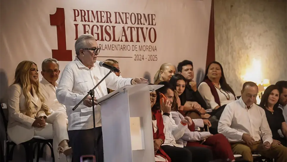 Rocha Moya acompaña a diputados morenistas del norte en su primer informe