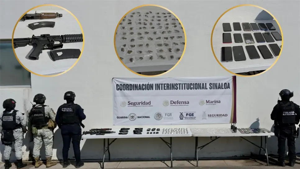 Aseguran un Cuerno Recortado, una Carabina AM-15, pistolas, droga y radios en el penal de Aguaruto