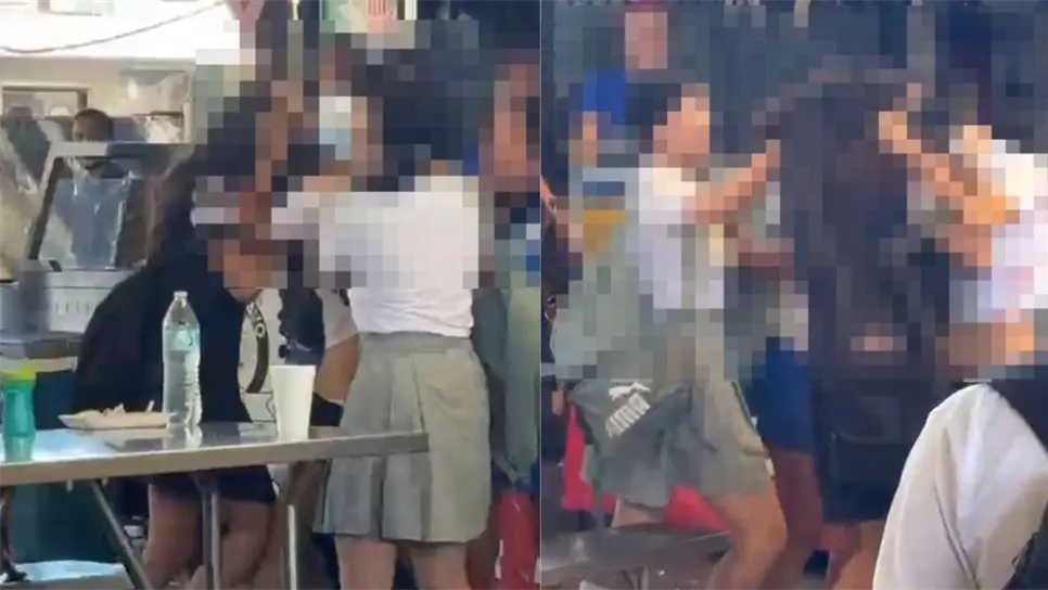 La riña entre las estudiantes ocurrió justo en el área de comida del mercado Zona 30. FOTO: Luz Noticias.