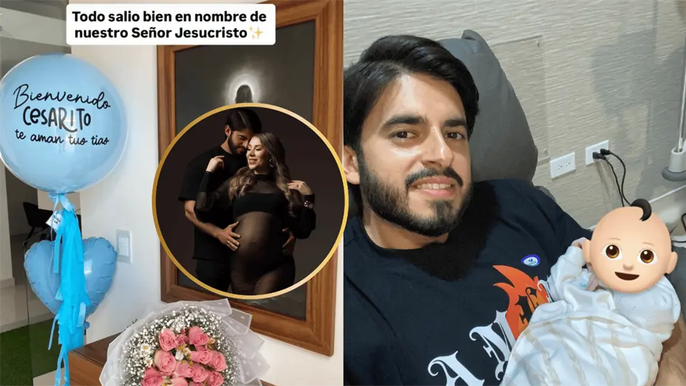 FOTO: Influencer de Guasave, César Miguel, compartió la foto de su hijo recién nacido.