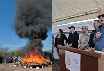 Rocha Moya encabeza destrucción de 1.9 toneladas de drogas y 300 objetos del delito en Sinaloa