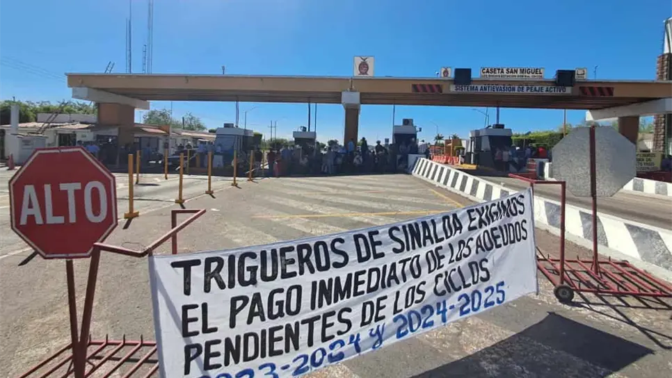 Trigueros en Ahome mantienen bloqueo en San Miguel; gobierno les adeuda 500 millones de pesos
