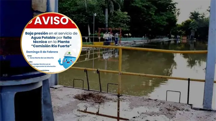 Falla técnica reduce presión de agua en el norte de Los Mochis
