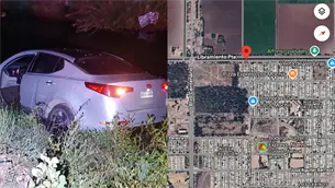 Canalazo en Los Mochis; joven, al parecer ebrio, cae a canal, huye y abandona el vehículo
