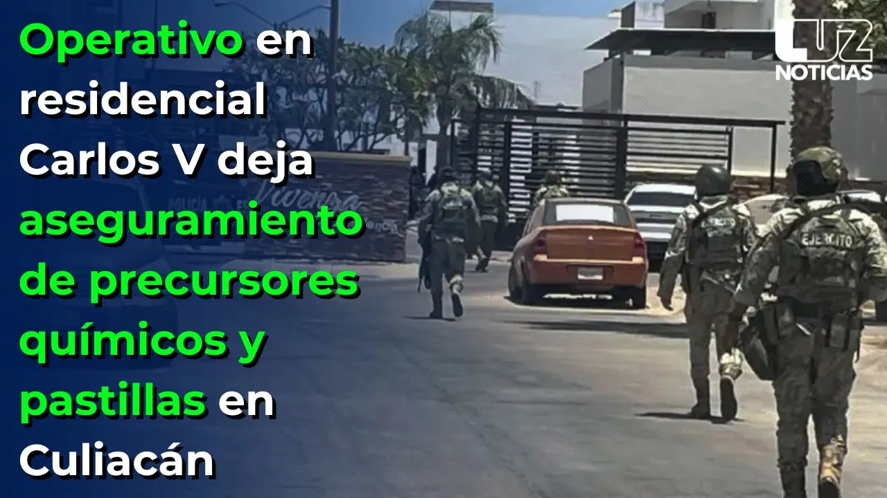 Operativo en residencial Carlos V deja aseguramiento de precursores químicos y pastillas en Culiacán