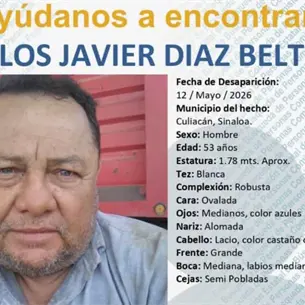 Familiares piden ayuda para localizar a Carlos Javier Díaz Beltrán; desapareció en Costa Rica, Culiacán