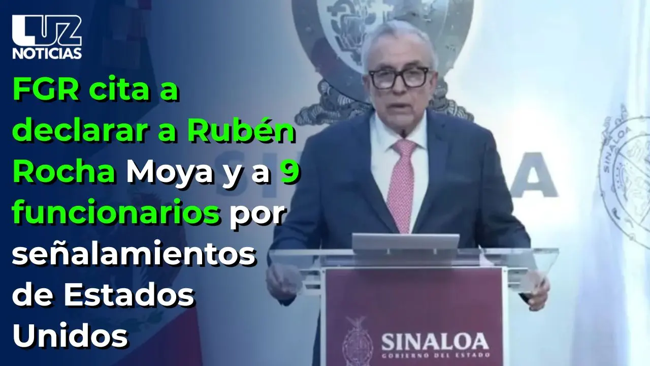 FGR cita a declarar a Rubén Rocha Moya y a 9 funcionarios por señalamientos de Estados Unidos
FGR cita a declarar a Rubén Rocha Moya y a 9 funcionarios por señalamientos de Estados Unidos