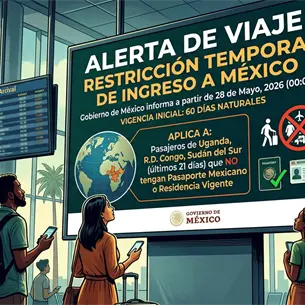 Restringen temporalmente entrada a México de pasajeros de tres países de África