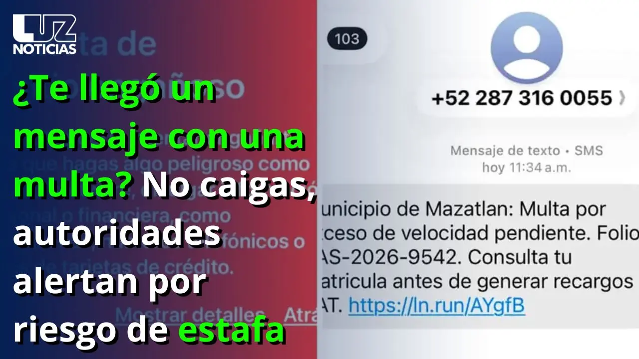 ¿Te llegó un mensaje con una multa? No caigas, autoridades alertan por riesgo de estafa
¿Te llegó un mensaje con una multa? No caigas, autoridades alertan por riesgo de estafa