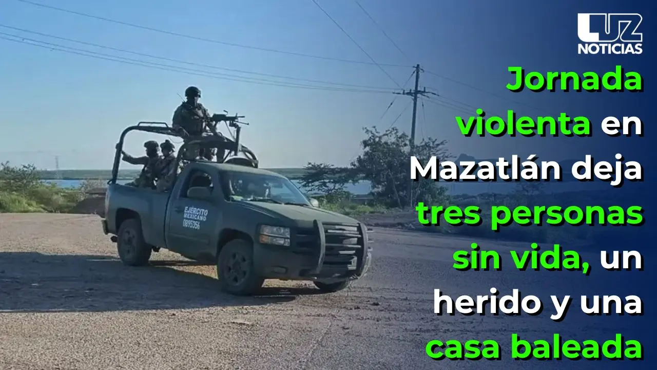 Jornada violenta en Mazatlán deja tres personas sin vida, un herido y una casa baleada
Jornada violenta en Mazatlán deja tres personas sin vida, un herido y una casa baleada