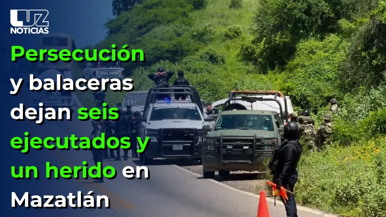 Persecución y balaceras dejan seis ejecutados y un herido en Mazatlán
Persecución y balaceras dejan seis ejecutados y un herido en Mazatlán