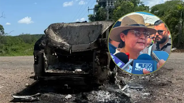 Confirman autoridades un vehículo incendiado en el entronque a El Recodo; alcaldesa de Mazatlán niega detonaciones Confirman autoridades un vehículo incendiado en el entronque a El Recodo; alcaldesa de Mazatlán niega detonaciones