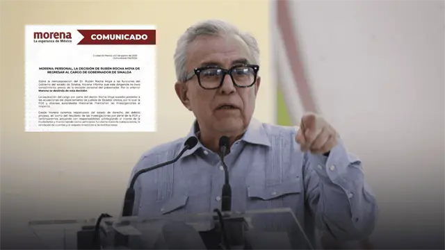 Morena se deslinda del regreso de Rocha Moya al Gobierno de Sinaloa Morena se deslinda del regreso de Rocha Moya al Gobierno de Sinaloa
