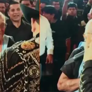 Julión Álvarez sorprende a una abuelita durante concierto al compartir un shot con ella | VIDEO