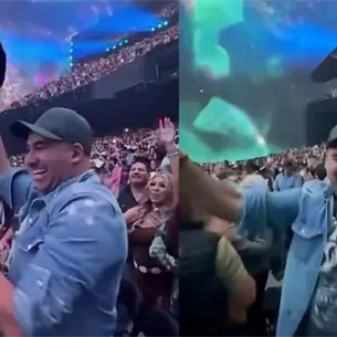 Carín León le lanza su sombrero a Álex Montiel durante concierto en la Esfera de Las Vegas Carín León le lanza su sombrero a Álex Montiel durante concierto en la Esfera de Las Vegas
