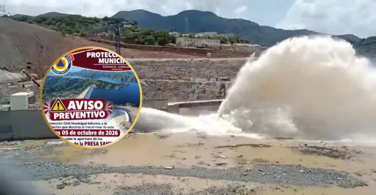 Desfogan la Presa Santa María por alto nivel de agua; llaman a evitar cruzar ríos y arroyos