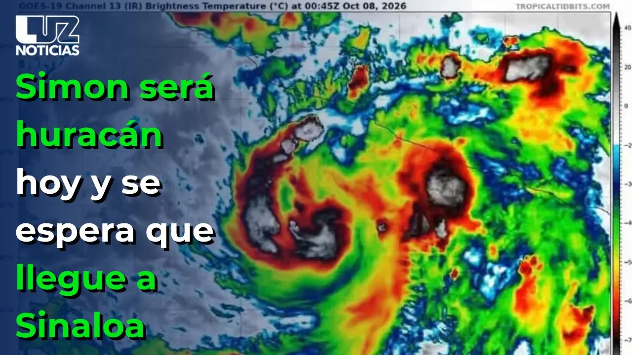 Simon será huracán hoy y se espera que llegue a Sinaloa
Simon será huracán hoy y se espera que llegue a Sinaloa