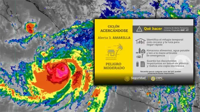 Zona sur de Sinaloa en alerta amarilla por huracán Simón categoría 4