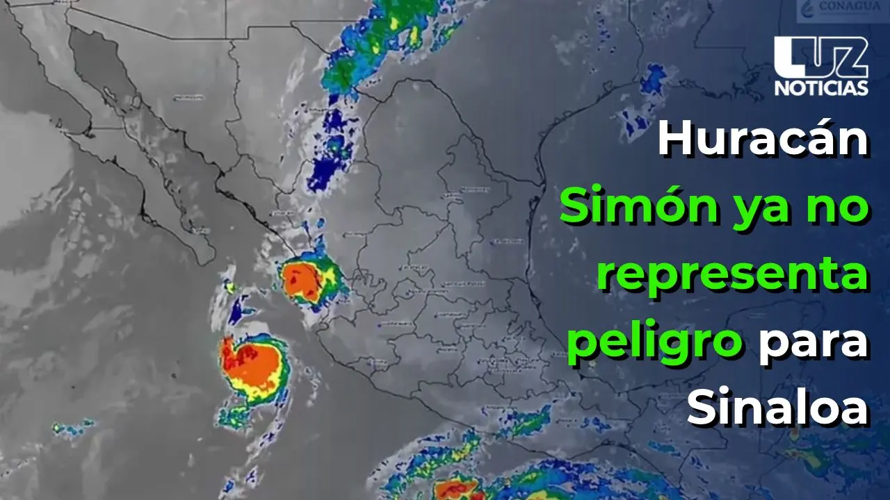 Huracán Simón ya no representa peligro para Sinaloa
Huracán Simón ya no representa peligro para Sinaloa