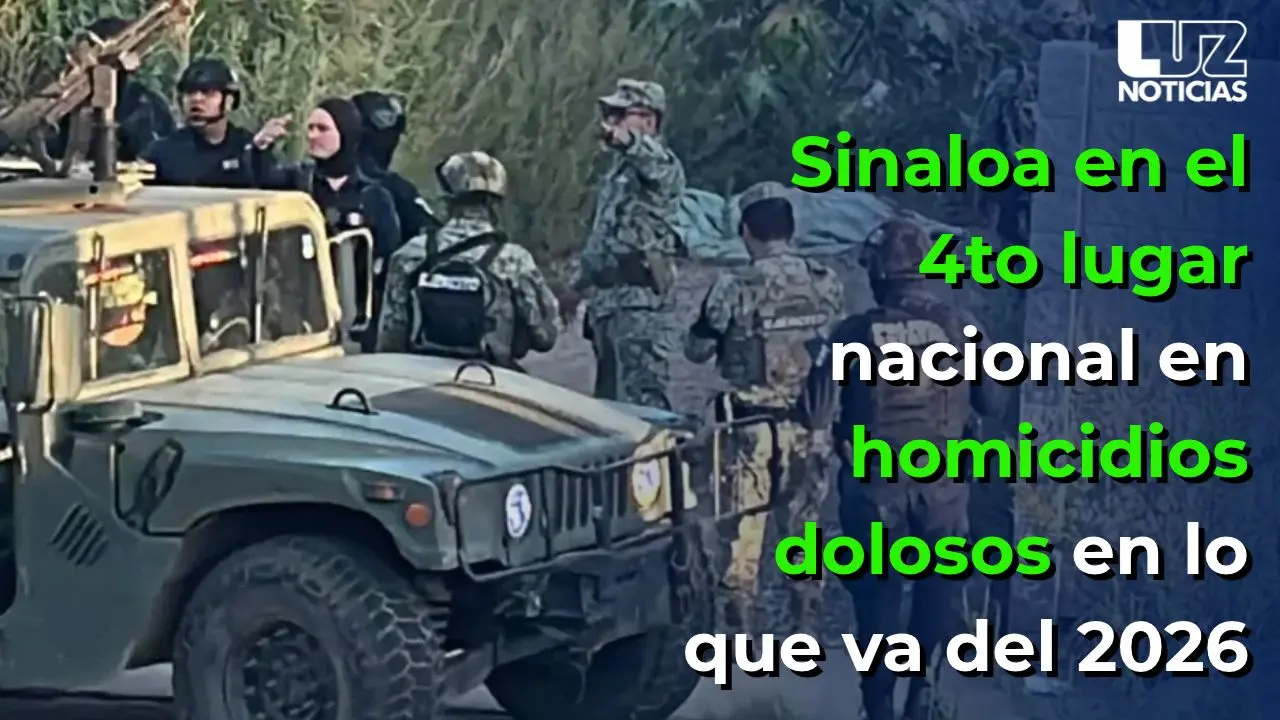 Sinaloa en el 4to lugar nacional en homicidios dolosos en lo que va del 2026
Sinaloa en el 4to lugar nacional en homicidios dolosos en lo que va del 2026